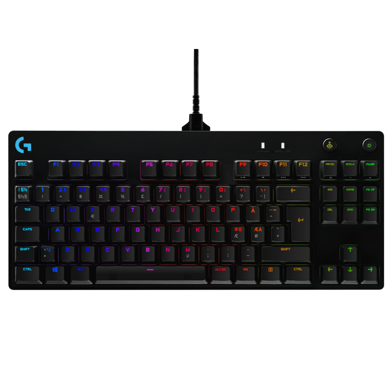 LOGITECH G Pro Mechanical Gaming Keyboard Keyboard backlit USB Pan Nordic key switch GX Blue Clicky black (PAN)