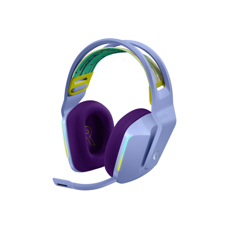 LOGITECH G G733 LIGHTSPEED Wireless RGB Gaming Headset Headset full size 2.4 GHz wireless lilac