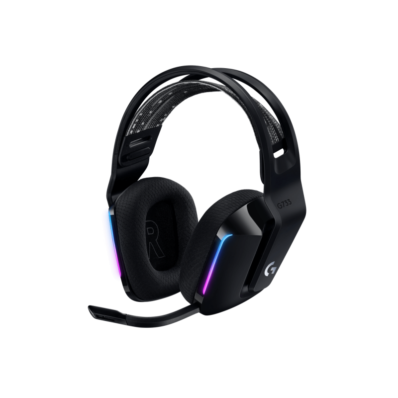 LOGITECH G G733 LIGHTSPEED Wireless RGB Gaming Headset Headset full size 2.4 GHz wireless black
