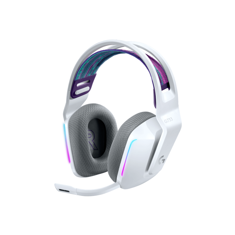 LOGITECH G G733 LIGHTSPEED Wireless RGB Gaming Headset Headset full size 2.4 GHz wireless white