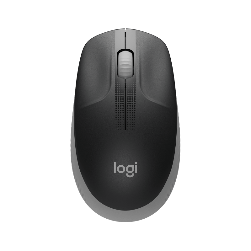 LOGITECH M190 Mouse optical 3 buttons wireless USB wireless receiver mid grey