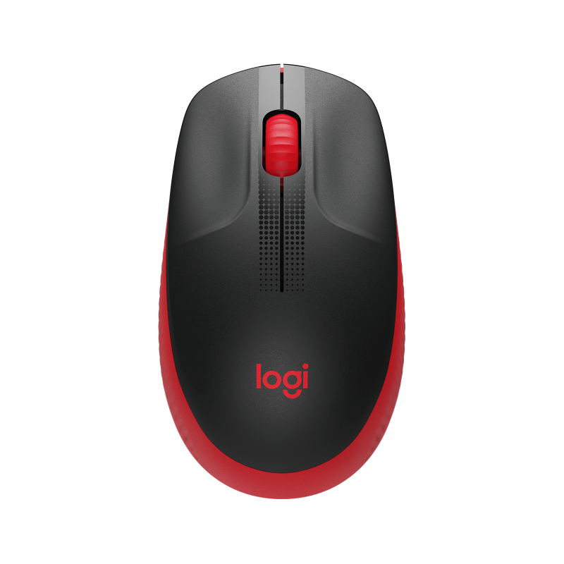 LOGITECH M190 Mouse optical 3 buttons wireless USB wireless receiver red