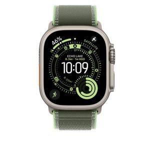 APPLE 49mm Green/Neon TrailLoop-M/L - Natural Titanium Finish