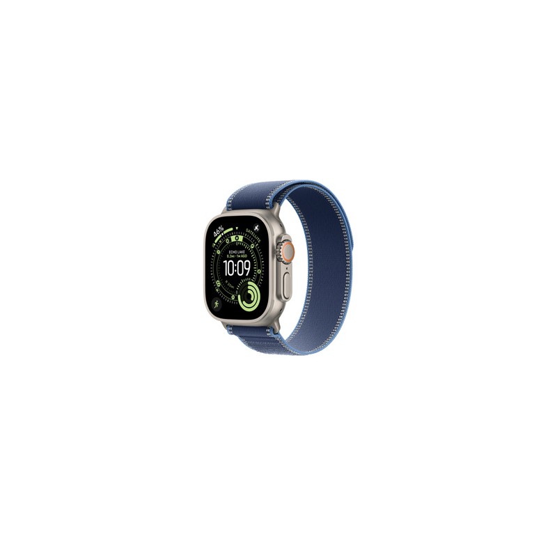 APPLE 49mm Blue/Bright Blue TrailLoop-S/M - Natural Titanium Finish
