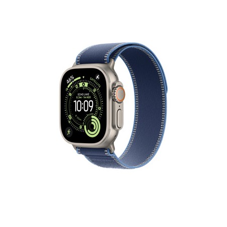 APPLE 49mm Blue/Bright Blue TrailLoop-S/M - Natural Titanium Finish