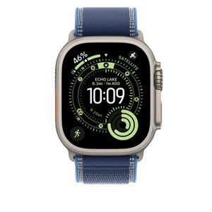 APPLE 49mm Blue/Bright Blue TrailLoop-S/M - Natural Titanium Finish