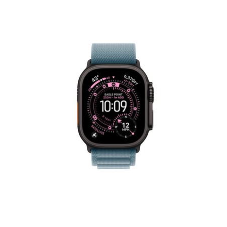 APPLE 49mm Light Blue AlpineLoop -Large - Black Titanium Finish