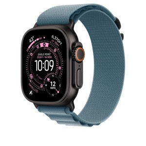 APPLE 49mm Light Blue AlpineLoop -Large - Black Titanium Finish
