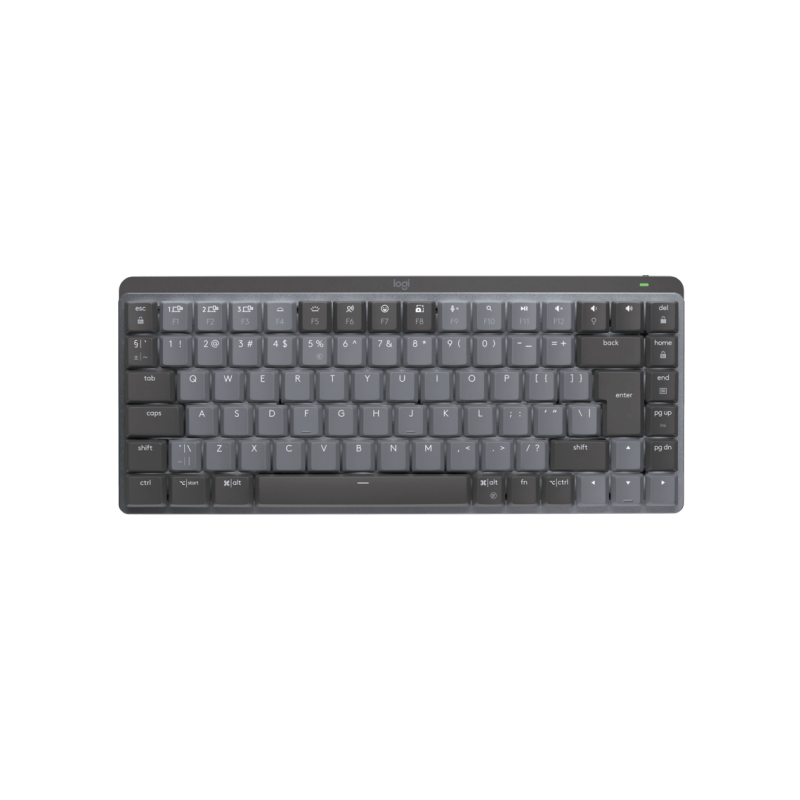 LOGITECH MX Mechanical Mini Minimalist Wireless Illuminated Keyboard - GRAPHITE - (US) INTL - 2.4GHZ/BT - N/A - EMEA - CLICKY