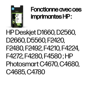 HP 300 2-pack Black/Tri-color Original Ink Cartridges carto | JDB-Info