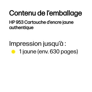 HP 953 Yellow Original Ink Cartridge cartouche d'encre 1 pi | JDB-Info