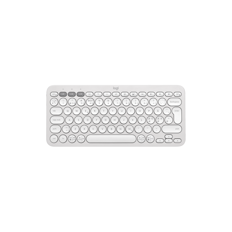 LOGITECH Pebble Keys 2 K380s Keyboard wireless Bluetooth LE QWERTY Nordic Danish/Finnish/Norwegian/Swedish tonal white (PAN)