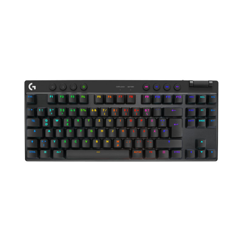 LOGITECH G PRO X TKL LIGHTSPEED Gaming Keyboard - BLACK - (DE) - 2.4GHZ/BT - N/A - CENTRAL-419 - TACTILE