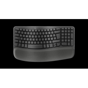 LOGITECH Wave Keys wireless ergonomic keyboard - GRAPHITE - (DE) - 2.4GHZ/BT - N/A - CENTRAL-419 - UNIVERSAL