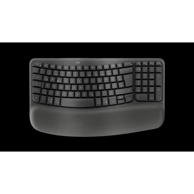 LOGITECH Wave Keys wireless ergonomic keyboard - GRAPHITE - (DE) - 2.4GHZ/BT - N/A - CENTRAL-419 - UNIVERSAL