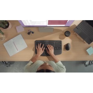 LOGITECH Wave Keys wireless ergonomic keyboard - GRAPHITE - (NLB) - 2.4GHZ/BT - N/A - CENTRAL-419 - UNIVERSAL