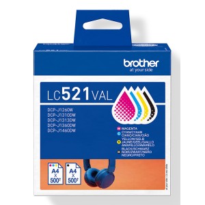 Brother LC521VAL cartouche d'encre 4 pièce(s) Original Noir | JDB-Info