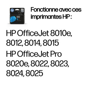 HP 912 Cyan Original Ink Cartridge cartouche d'encre 1 pièc | JDB-Info