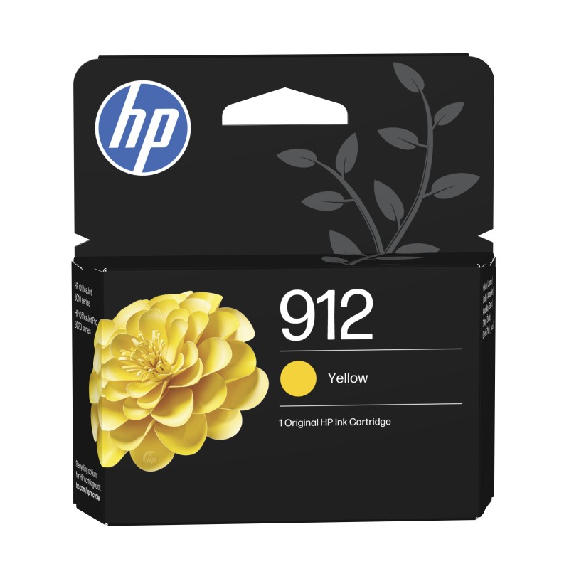HP 912 Yellow Original Ink Cartridge cartouche d'encre 1 pi | JDB-Info