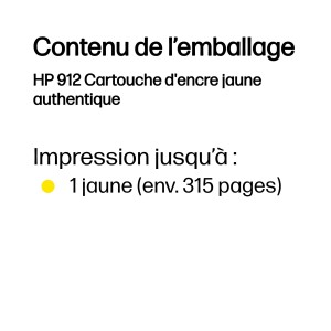HP 912 Yellow Original Ink Cartridge cartouche d'encre 1 pi | JDB-Info