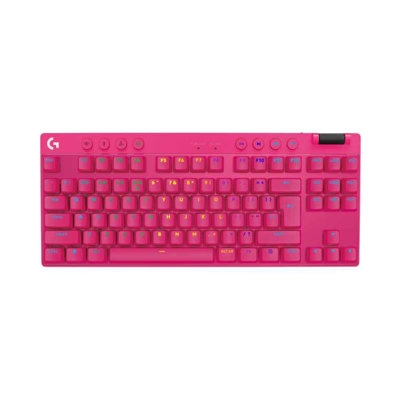 LOGITECH G PRO X TKL LIGHTSPEED Gaming Keyboard - MAGENTA - (US) INTL - 2.4GHZ/BT - N/A - EMEA28-935 - TACTILE