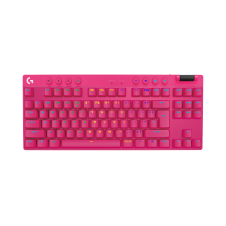 LOGITECH G PRO X TKL LIGHTSPEED Gaming Keyboard - MAGENTA - (US) INTL - 2.4GHZ/BT - N/A - EMEA28-935 - TACTILE