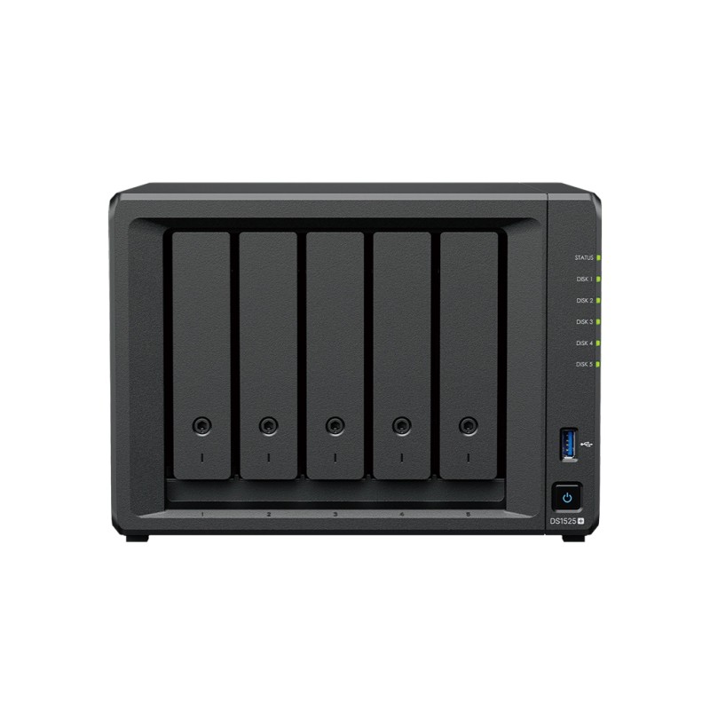 SYNOLOGY DS1525+ Desktop 5-BAY AMD Ryzen Embedded R1600 DUAL CORE 8Go RAM up to 32Go