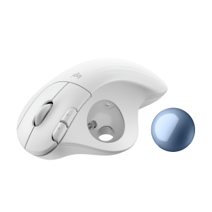 LOGITECH ERGO M575S Wireless Trackball - Off White + Blue Ball