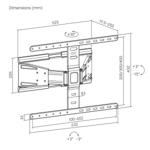 ACT AC8357 support pour téléviseur 2,29 m (90") Noir | JDB-Info