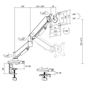 ACT AC8313 support d'écran plat pour bureau 86,4 cm (34") N | JDB-Info