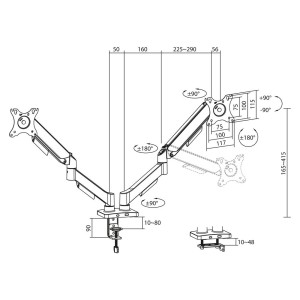 ACT AC8314 support d'écran plat pour bureau 86,4 cm (34") N | JDB-Info