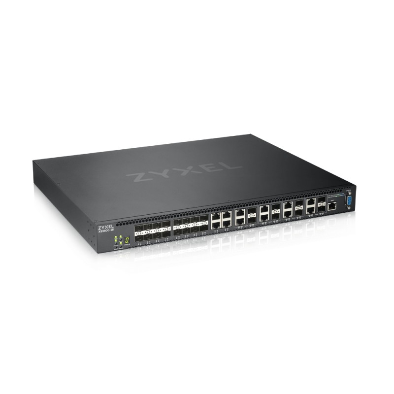 Zyxel XS3800-28 Géré L2+ 10G Ethernet (100/1000/10000) Noir | JDB-Info