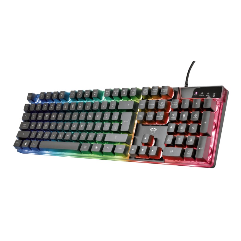 Trust GXT 835 Azor clavier Gaming USB QWERTY Anglais Noir | JDB-Info