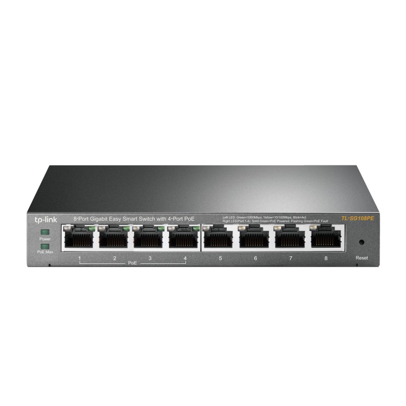 TP-Link TL-SG108PE Géré L2 Gigabit Ethernet (10/100/1000) C | JDB-Info