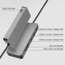 ACT AC7050 hub & concentrateur USB 3.2 Gen 1 (3.1 Gen 1) Ty | JDB-Info
