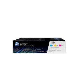HP 126A pack de 3 toners LaserJet cyan/magenta/jaune authen | JDB-Info