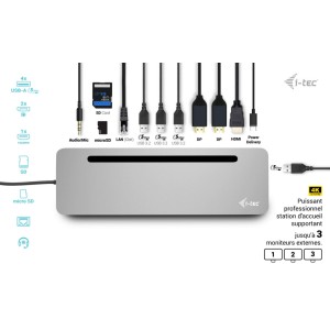 i-tec C31FLAT2PDPRO100W station d'accueil Avec fil USB 3.2 | JDB-Info