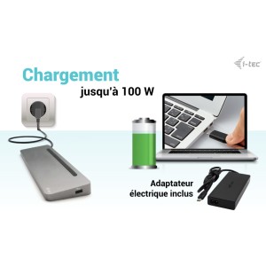 i-tec C31FLAT2PDPRO100W station d'accueil Avec fil USB 3.2 | JDB-Info