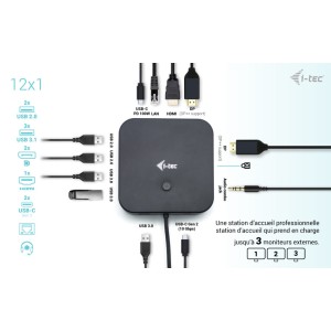 i-tec C31TRIPLE4KDOCKPDPRO station d'accueil Avec fil USB 3 | JDB-Info