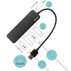 i-tec U3CHARGEHUB4 hub & concentrateur USB 3.2 Gen 1 (3.1 G | JDB-Info