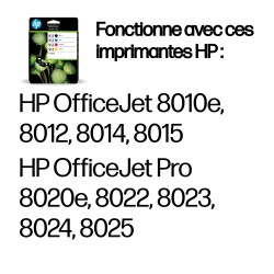 HP 912 Pack de 4 cartouches d'encre Noir/Cyan/Magenta/Jaune | JDB-Info