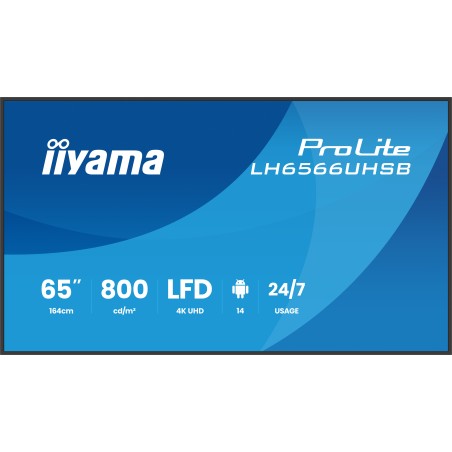 iiyama LH6566UHSB-B1AG Écran d'affichage dynamique Écran pl | JDB-Info
