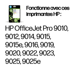HP 963 Pack de 4 cartouches d'encre Noir/Cyan/Magenta/Jaune | JDB-Info