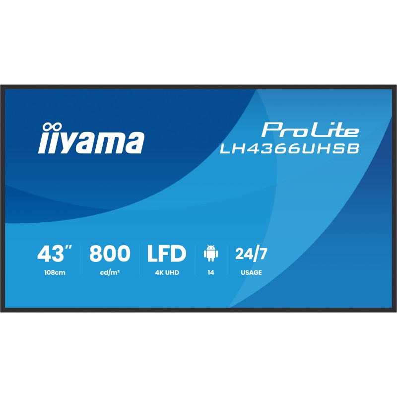 iiyama LH4366UHSB-B1AG Écran d'affichage dynamique Écran pl | JDB-Info