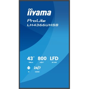 iiyama LH4366UHSB-B1AG Écran d'affichage dynamique Écran pl | JDB-Info