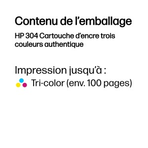 HP 304 Tri-color Original Ink Cartridge cartouche d'encre 1 | JDB-Info