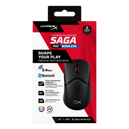 HyperX Pulsefire Saga Pro Wireless Gaming Mouse souris Ambi | JDB-Info