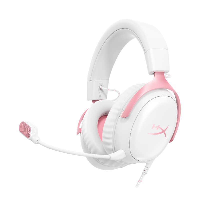 HyperX Cloud III White/Pink Gaming Headset Avec fil Arceau | JDB-Info