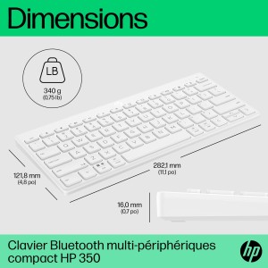 HP 350 Compact Multi-Device Bluetooth Keyboard clavier Mais | JDB-Info