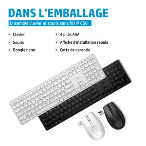 HP 650 Wireless Keyboard and Mouse Combo clavier Souris inc | JDB-Info
